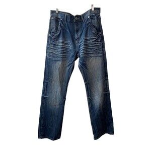 Culture Revolution Denim Jeans Mens  33 Blue Straight Leg Mid Rise Medium Wash